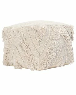 Kosas Home Kosas Home Gobi Hand Woven 100% Cotton 18-Inch Pouf Ottoman Ottomans & Poufs