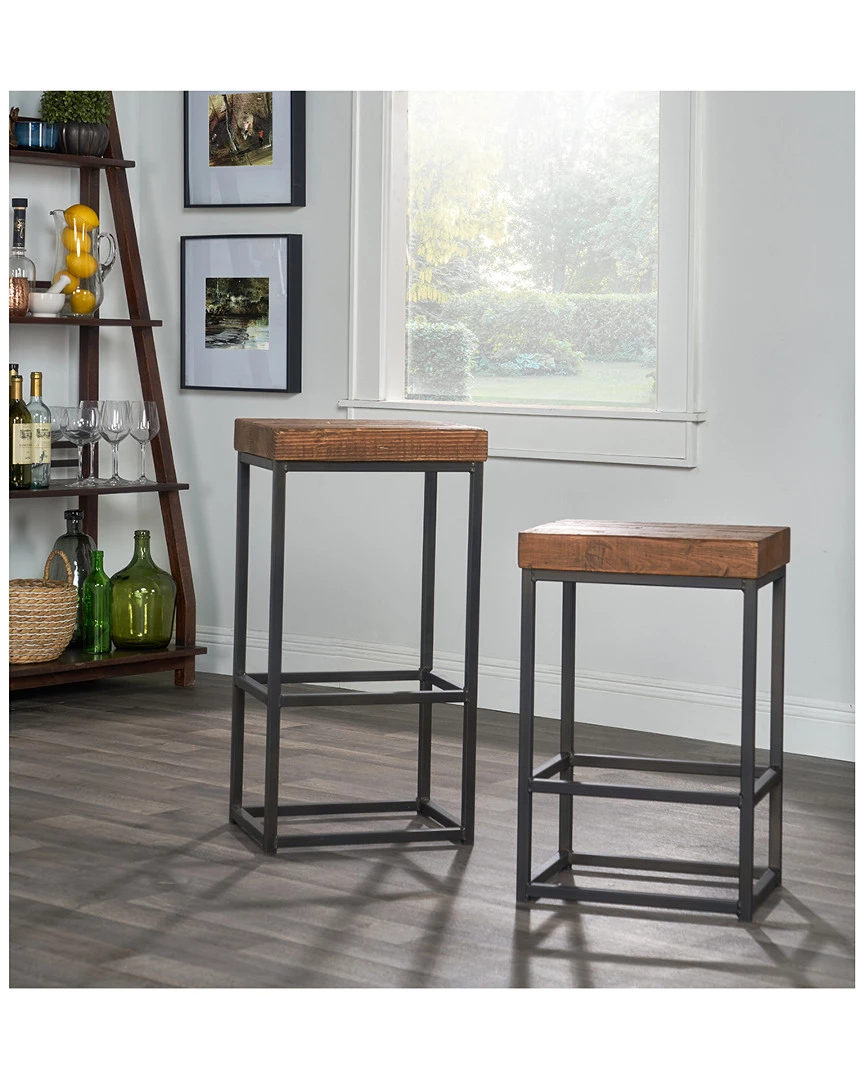 Kosas Home Porter Reclaimed Pine Barstool Dining Chairs & Stools 4 Kosas Home Porter Reclaimed Pine Barstool Dining Chairs & Stools - Image 2