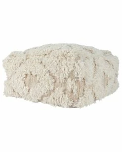 Kosas Home Lyla 24In Wide Square Beige Pouf By Kosas Home Ottomans & Poufs