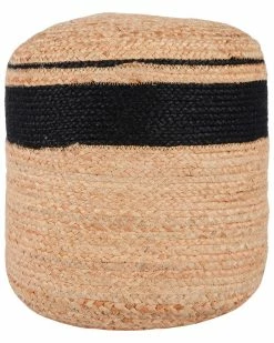 Kosas Home Yves 100% Jute 15In Wide Round Natural Pouf By Kosas Home Ottomans & Poufs