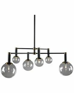 Kosas Home Marielle 6-Light Iron And Glass Chandelier Ceiling Lighting