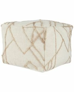 Kosas Home Adil 18In Wide Square Ivory Pouf By Kosas Home Ottomans & Poufs