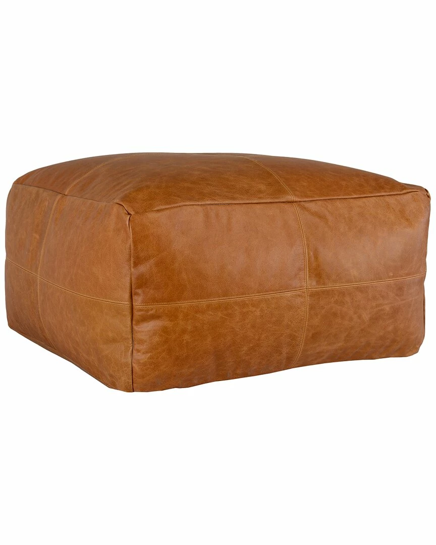 Kosas Home Cheyenne Genuine Leather 24In Square Brown Pouf By Kosas Home Ottomans & Poufs 2 Kosas Home Cheyenne Genuine Leather 24In Square Brown Pouf By Kosas Home Ottomans & Poufs